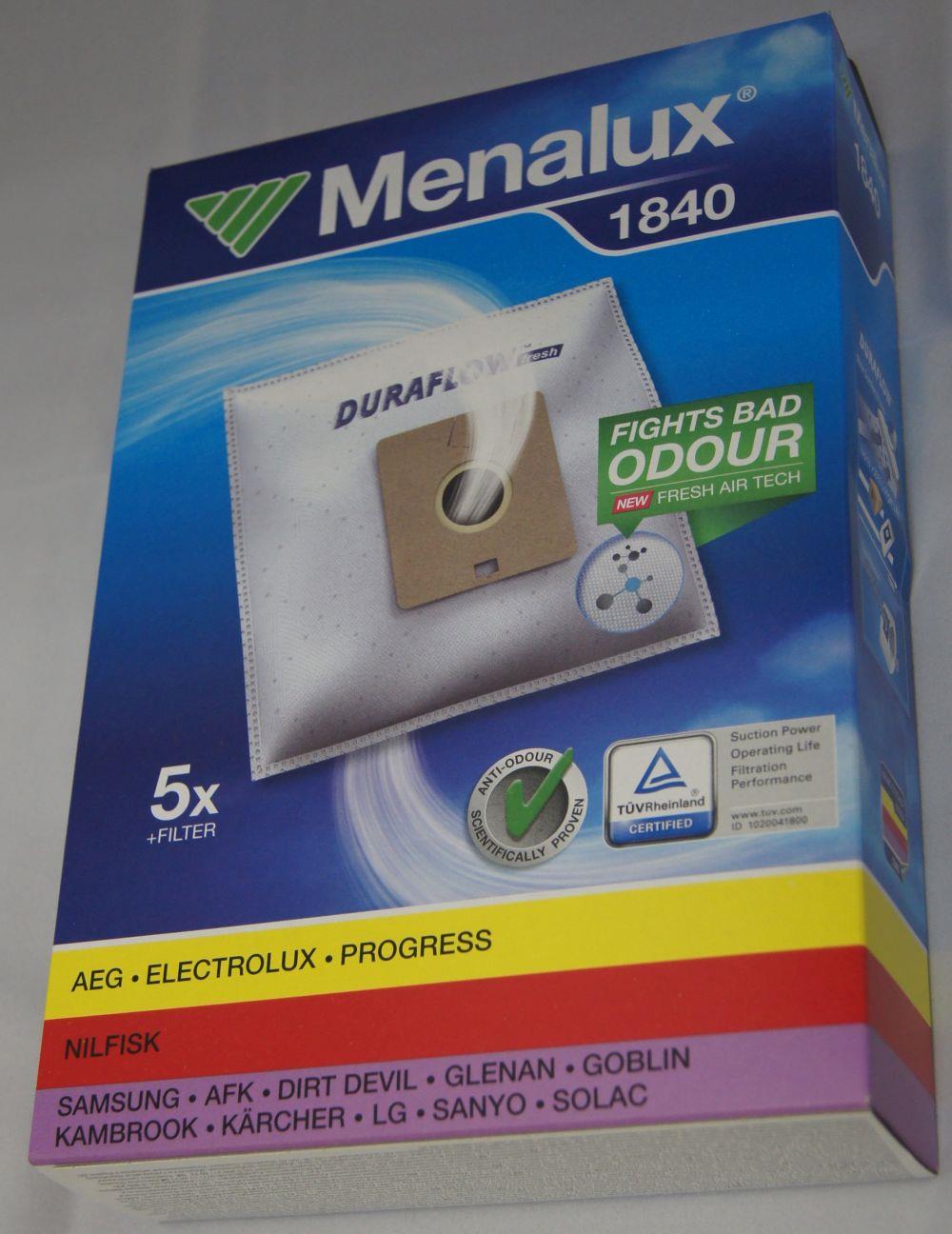 (*)(Menalux 1840)  5 синтетических пылесборников +1 моторный фильтр, Samsung